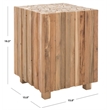 Safavieh Reese Teak Square End Table in Brown