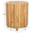 Safavieh Reese Teak Round End Table in Brown