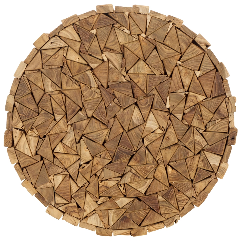 Safavieh Reese Teak Round End Table in Brown