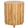 Safavieh Reese Teak Round End Table in Brown