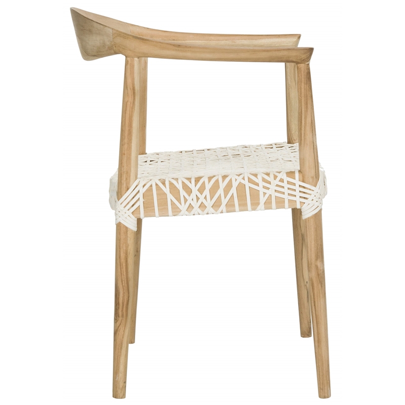 Safavieh Bentley Teak Arm Chair in Light Oak