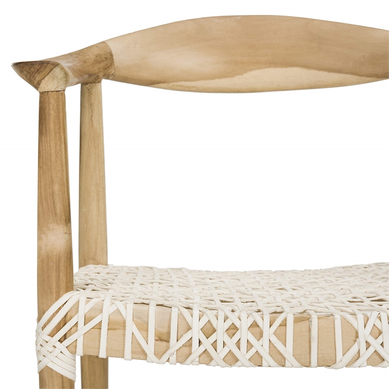 Safavieh Bentley Teak Arm Chair in Light Oak