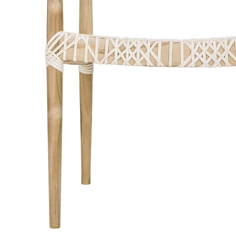 Safavieh Bentley Teak Arm Chair in Light Oak