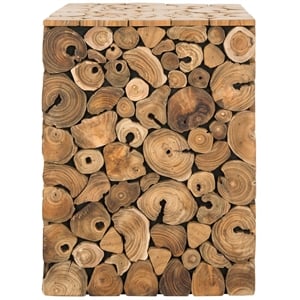 Safavieh Jarrett Teak Stool in Brown