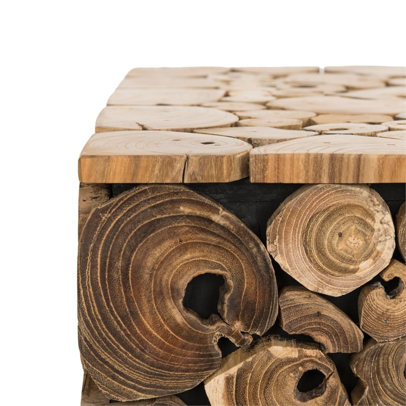 Safavieh Jarrett Teak Stool in Brown