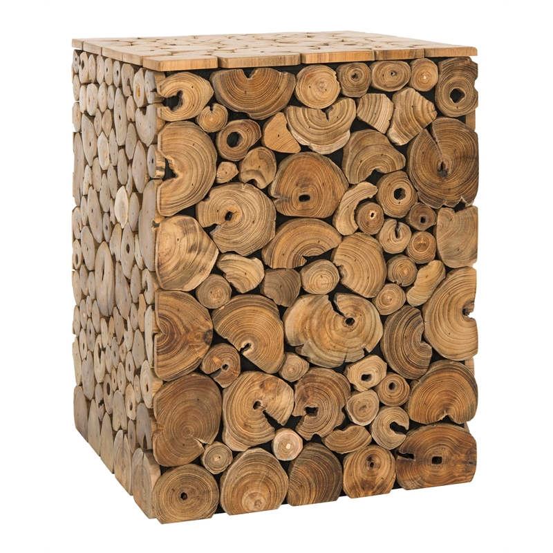 Safavieh Jarrett Teak Stool in Brown