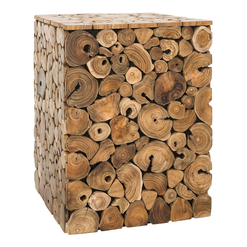 Safavieh Jarrett Teak Stool in Brown