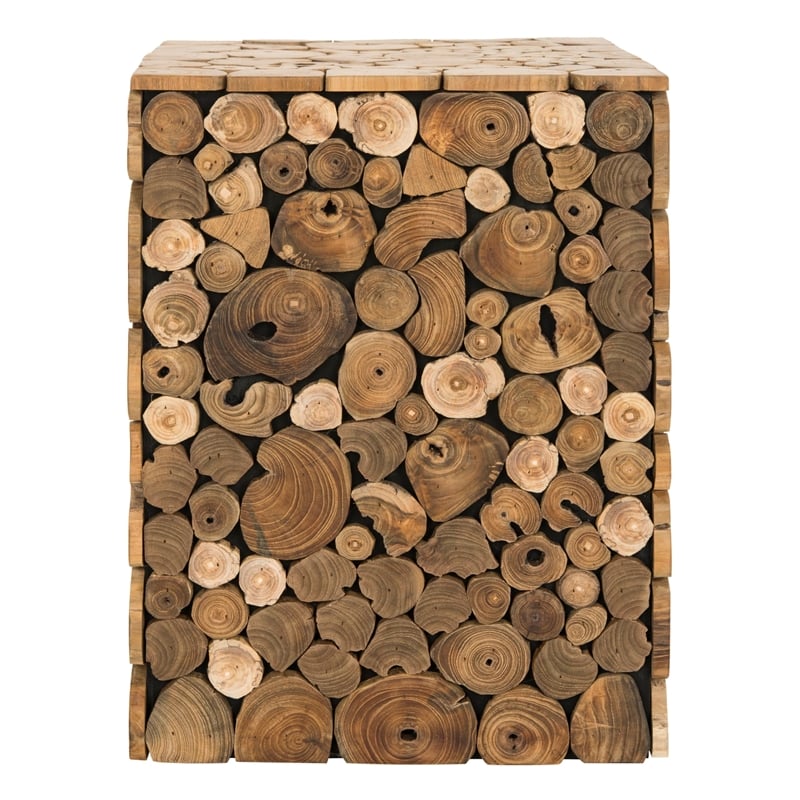 Safavieh Jarrett Teak Stool in Brown