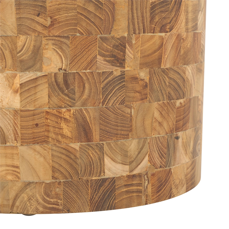 Safavieh Beckham Teak Stool in Brown