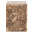 Safavieh Howard Teak Square Stool in Brown