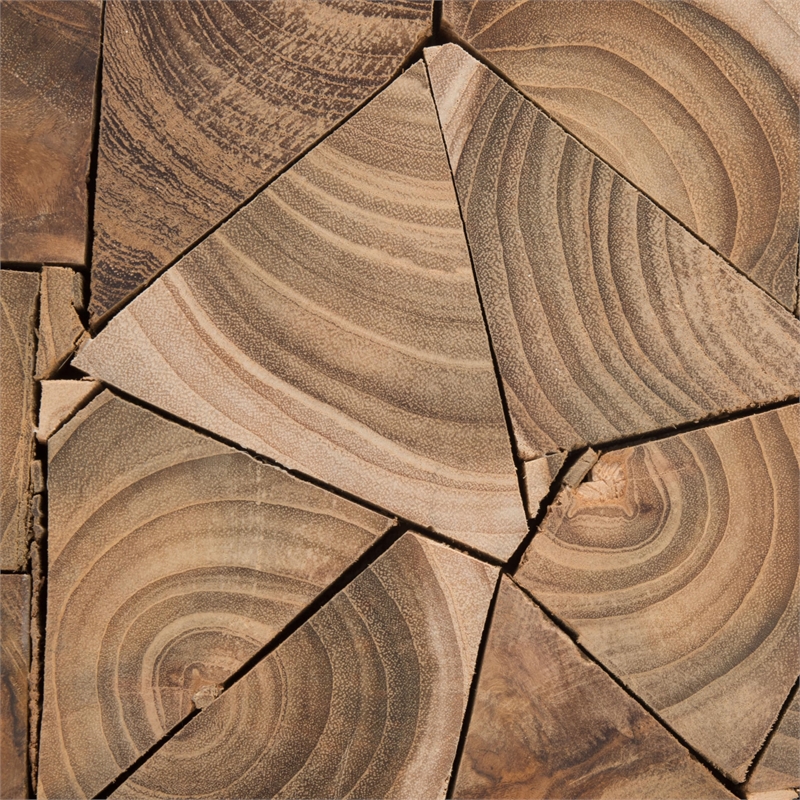 Safavieh Howard Teak Square Stool in Brown