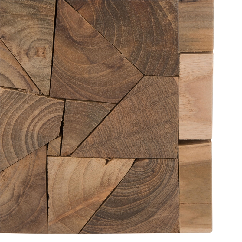 Safavieh Howard Teak Square Stool in Brown