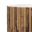 Safavieh Nico Teak Round Stool in Brown