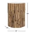 Safavieh Nico Teak Round Stool in Brown