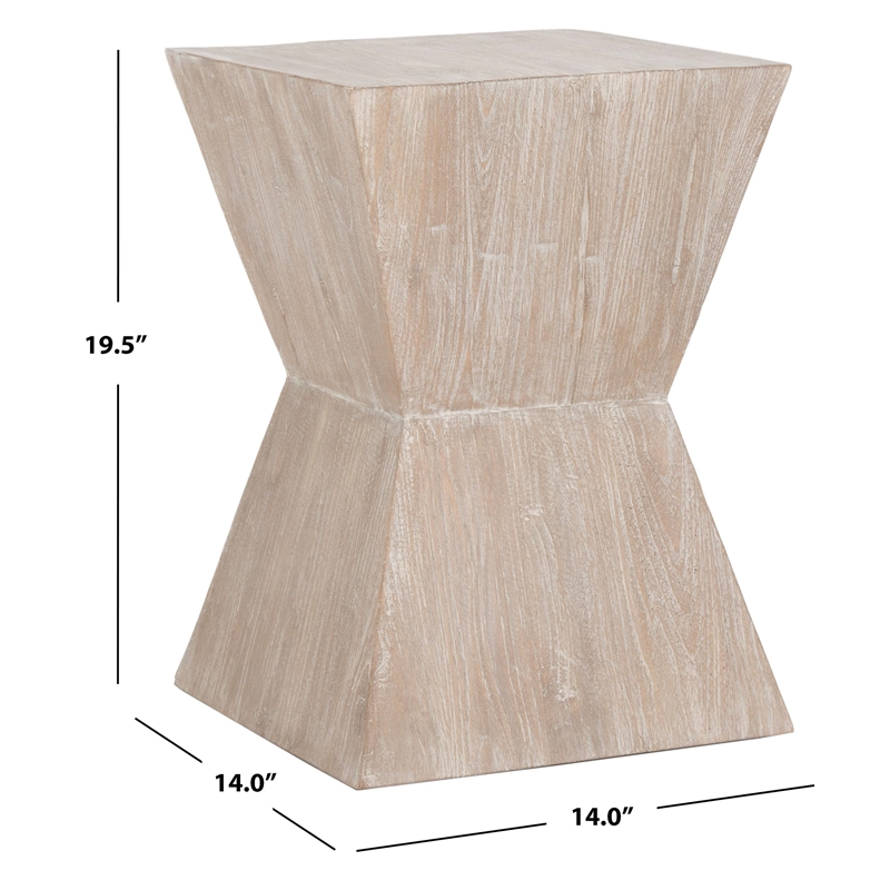 Safavieh Kole Sungkai Wood Side Table in Brown