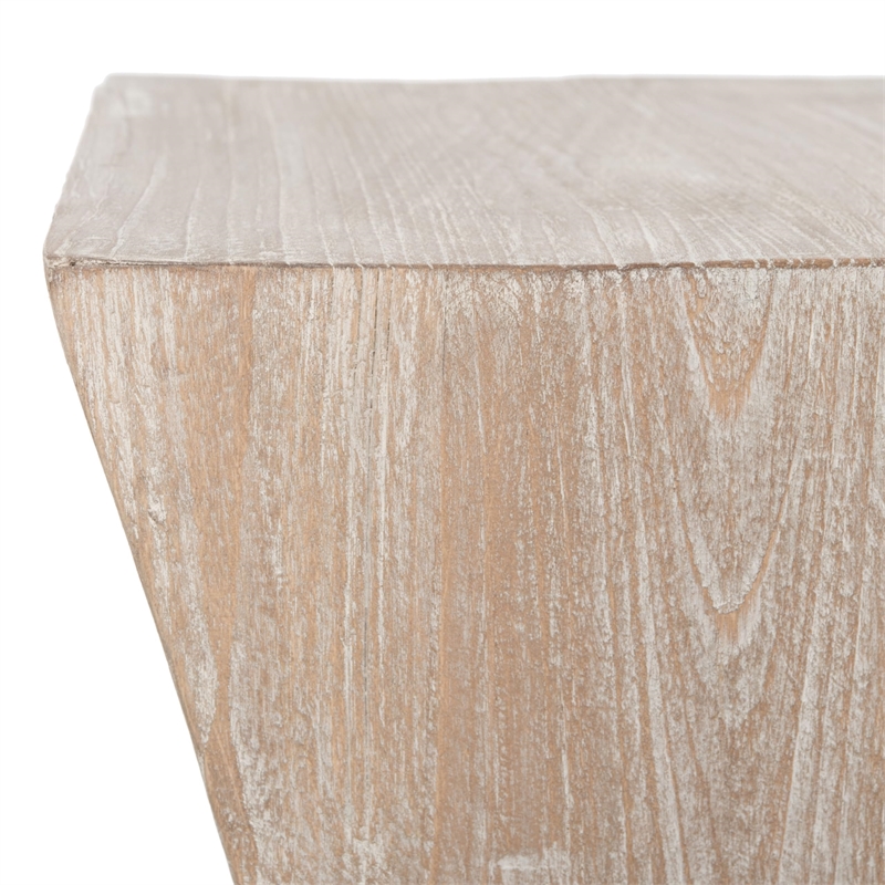 Safavieh Kole Sungkai Wood Side Table in Brown