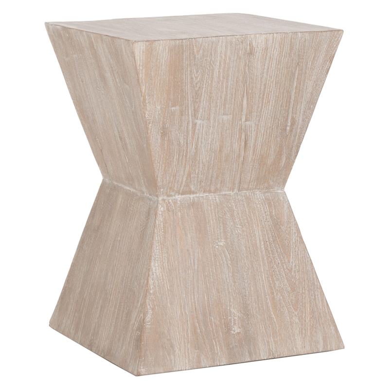 Safavieh Kole Sungkai Wood Side Table in Brown