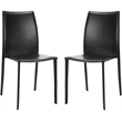 Safavieh Aidan Vinyl  Dining Chair in Black (Set of 2)