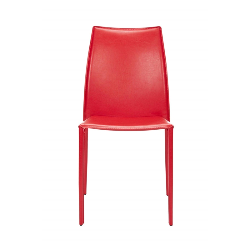 Safavieh Aidan Vinyl  Dining Chair in Black (Set of 2)