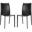 Safavieh Aidan Vinyl  Dining Chair in Black (Set of 2)