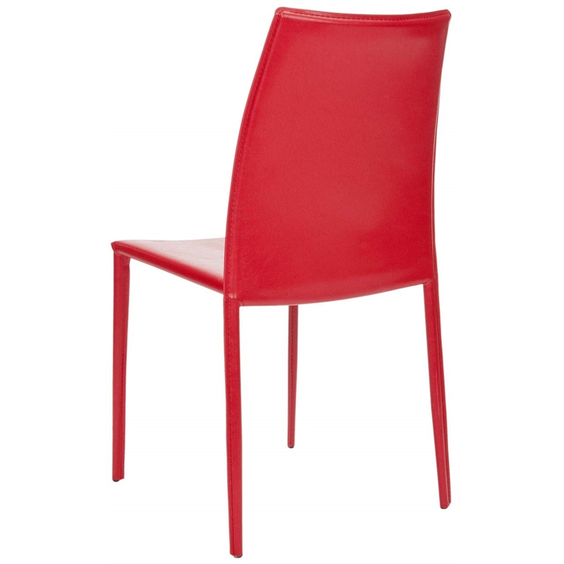 Safavieh Aidan Vinyl  Dining Chair in Black (Set of 2)