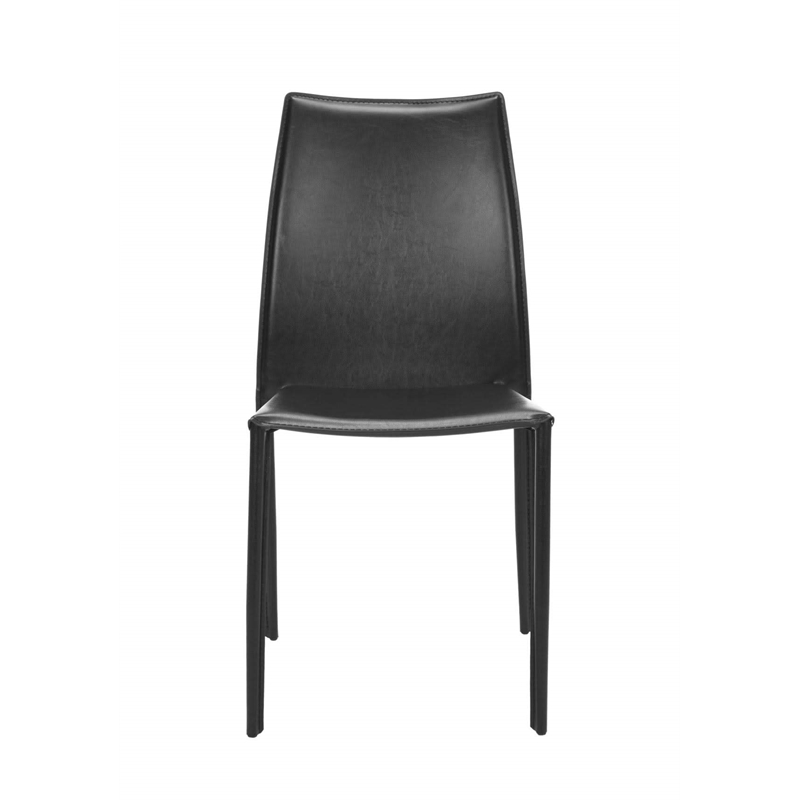 Safavieh Aidan Vinyl  Dining Chair in Black (Set of 2)