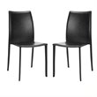 Safavieh Aidan Vinyl  Dining Chair in Black (Set of 2)