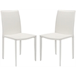 Safavieh Ken Iron and Leather Kd  Dining Chair in White (set of 2)