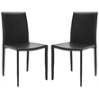 Safavieh Ken Iron and Leather Kd  Dining Chair in Black (set of 2)