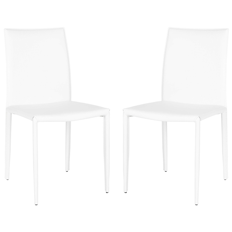 Safavieh Ken Iron and Leather Kd  Dining Chair in Red (set of 2)