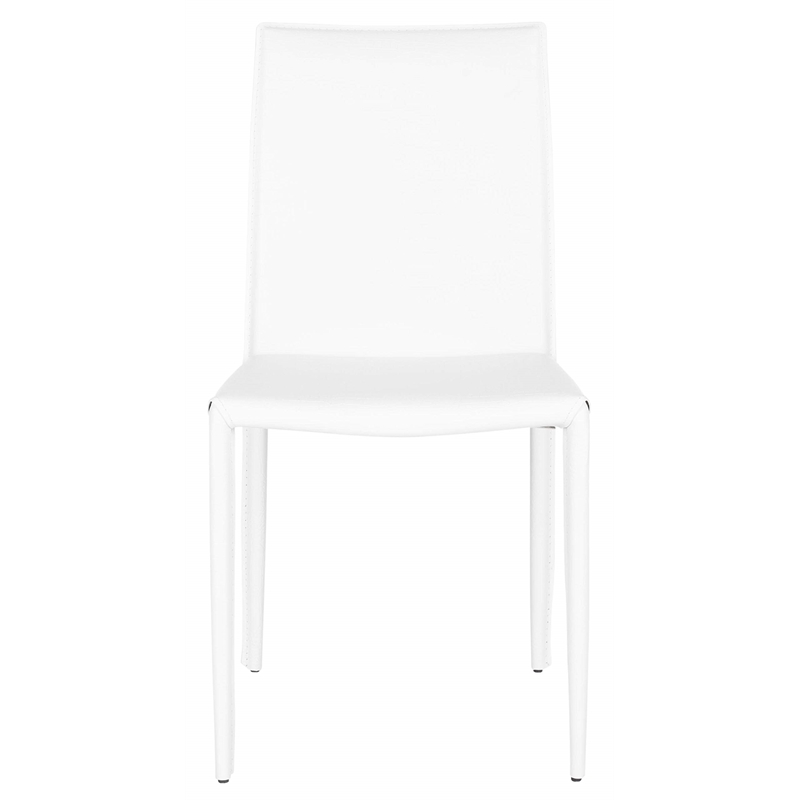 Safavieh Ken Iron and Leather Kd  Dining Chair in Red (set of 2)