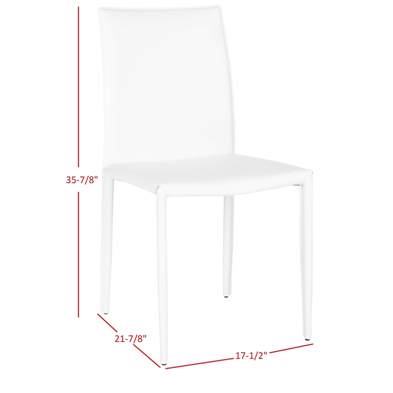 Safavieh Ken Iron and Leather Kd  Dining Chair in Red (set of 2)