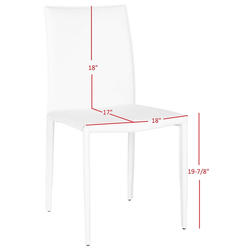 Safavieh Ken Iron and Leather Kd  Dining Chair in Red (set of 2)