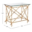 Safavieh Lisa Iron and Glass Accent Table in Gold