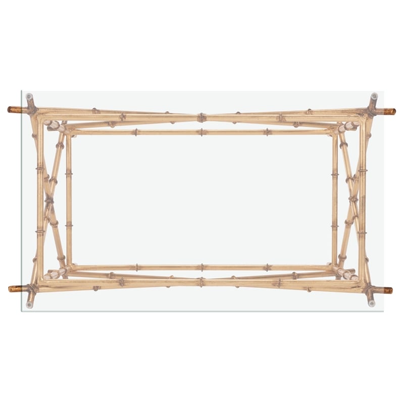 Safavieh Lisa Iron and Glass Accent Table in Gold