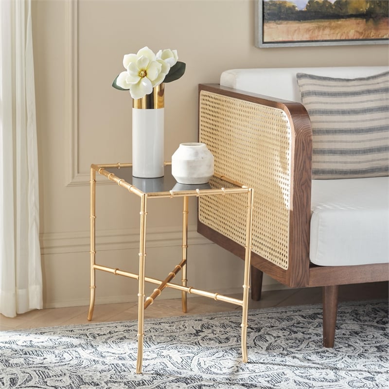Safavieh Donald Mirror Accent Table in Gold