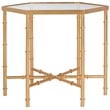 Safavieh Kerri Iron and Glass Accent Table in Gold