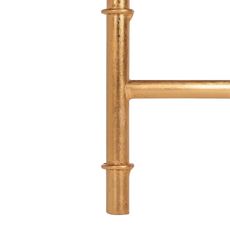 Safavieh Kerri Iron and Glass Accent Table in Gold