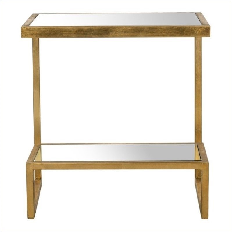 Safavieh Kennedy Iron and Mirror Accent Table in Gold Cymax Business