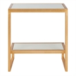Safavieh Kennedy Iron and Glass Accent Table in Gold and White