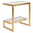 Safavieh Kennedy Iron and Glass Accent Table in Gold and White
