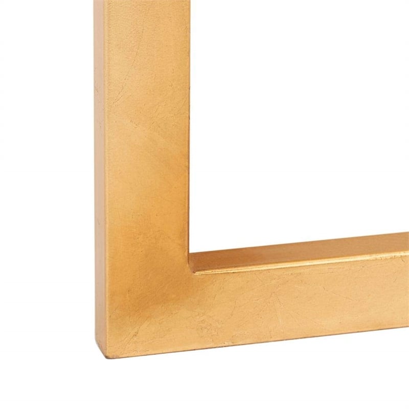 Safavieh Kennedy Iron and Glass Accent Table in Gold and White