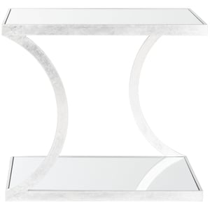 Safavieh Sullivan Iron and Mirror Accent Table in Silver