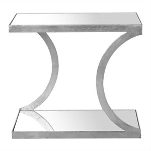 Safavieh Sullivan Iron and Mirror Accent Table in Silver