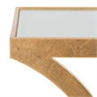 Safavieh Sullivan Iron and Glass Accent Table in Gold and White