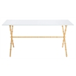 Safavieh Brogen Iron and Glass Accent Table in Gold