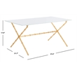 Safavieh Brogen Iron and Glass Accent Table in Gold