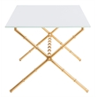 Safavieh Brogen Iron and Glass Accent Table in Gold