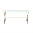 Safavieh Brogen Iron and Glass Accent Table in Gold