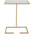 Safavieh Neil Iron and Glass Accent Table in Gold and White